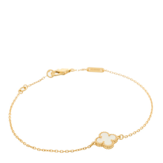 18K Yellow Gold Mother of Pearl Sweet Alhambra Bracelet