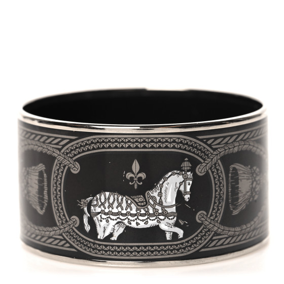 Enamel Printed Grand Apparat Extra Wide Bracelet 65 Black