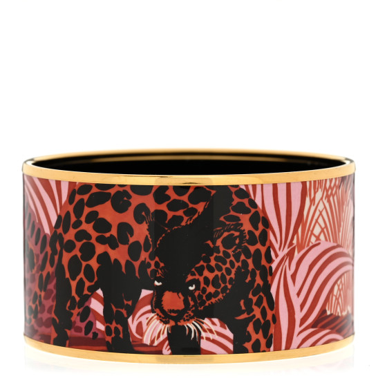Enamel Printed Jungle of Eden Extra Wide Bracelet 70 Rose Couture
