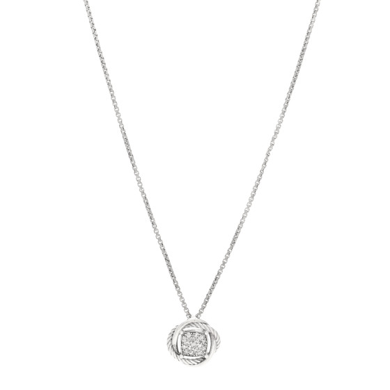 Sterling Silver Diamond 13mm Infinity Pendant Necklace