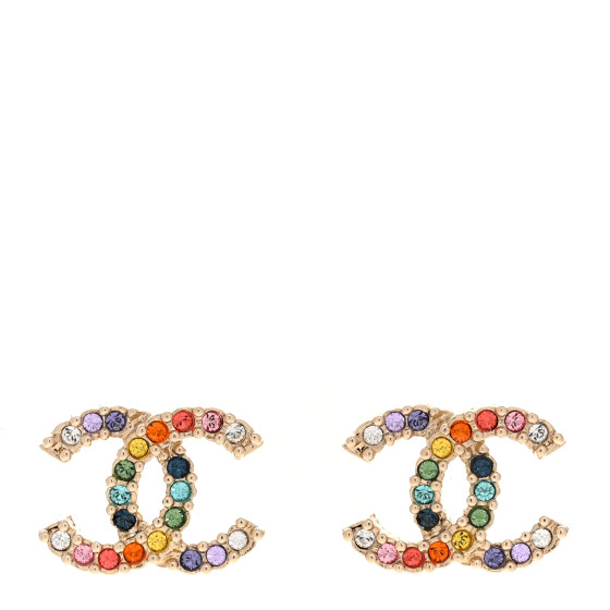 Crystal Over The Rainbow CC Earrings Gold Multicolor