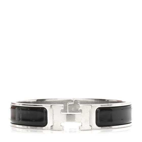 Enamel Narrow Clic Clac H Bracelet PM Black