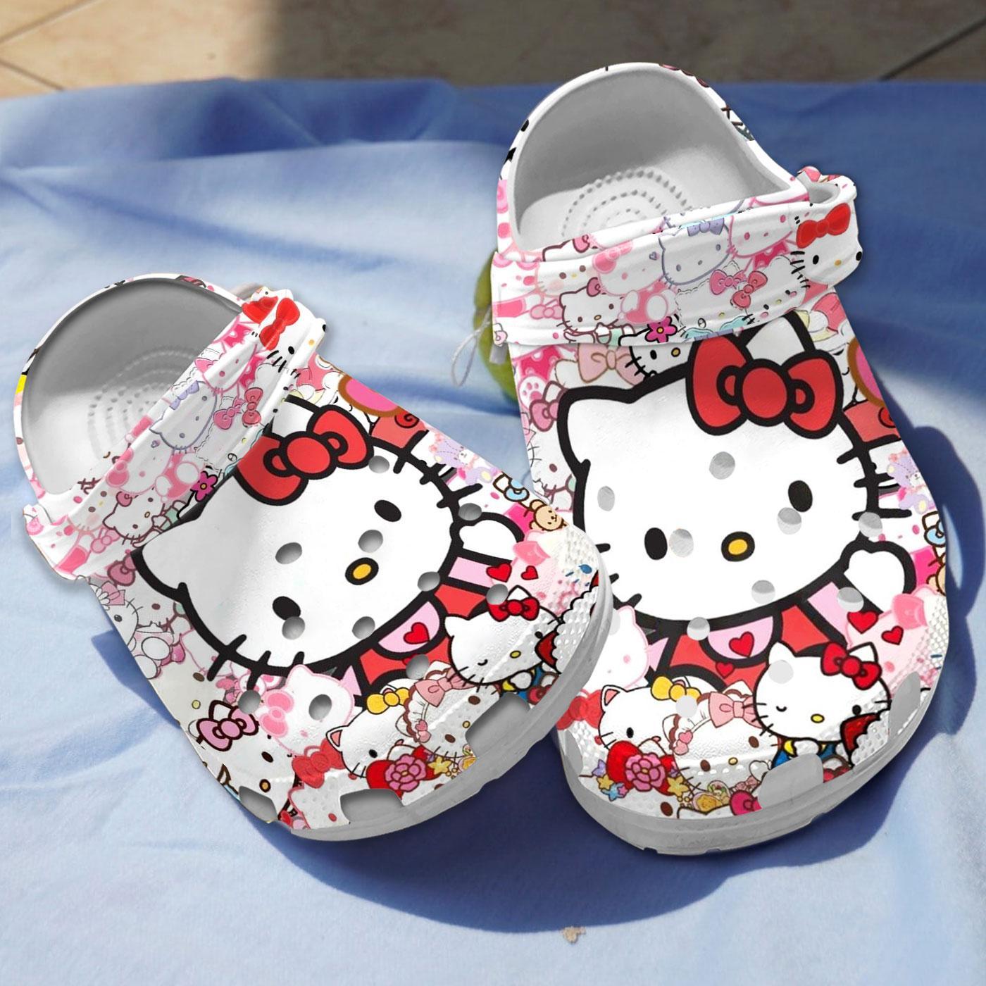 Hello Kitty Crocs For Women Men Kids Cute Cartoon Comfort