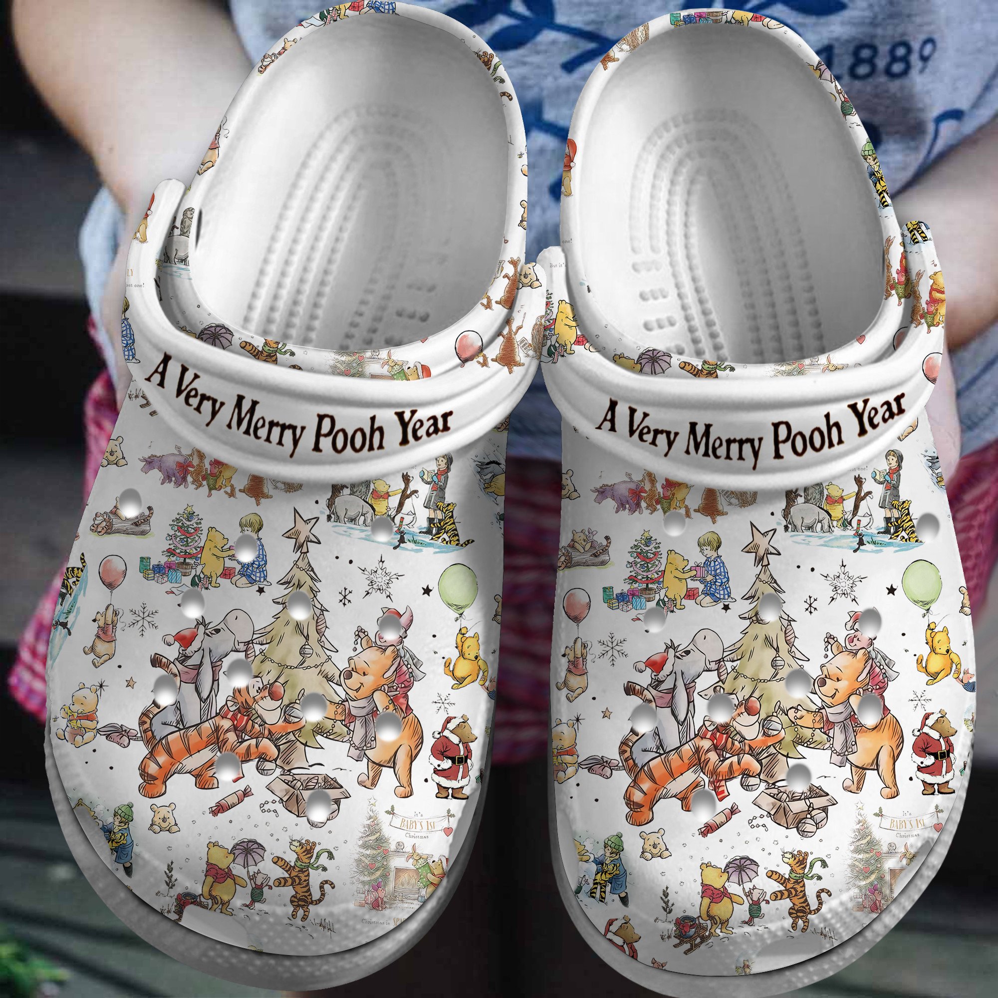 Soft Winnie The Pooh Cartoon Crocs For Indoor Outdoor Use