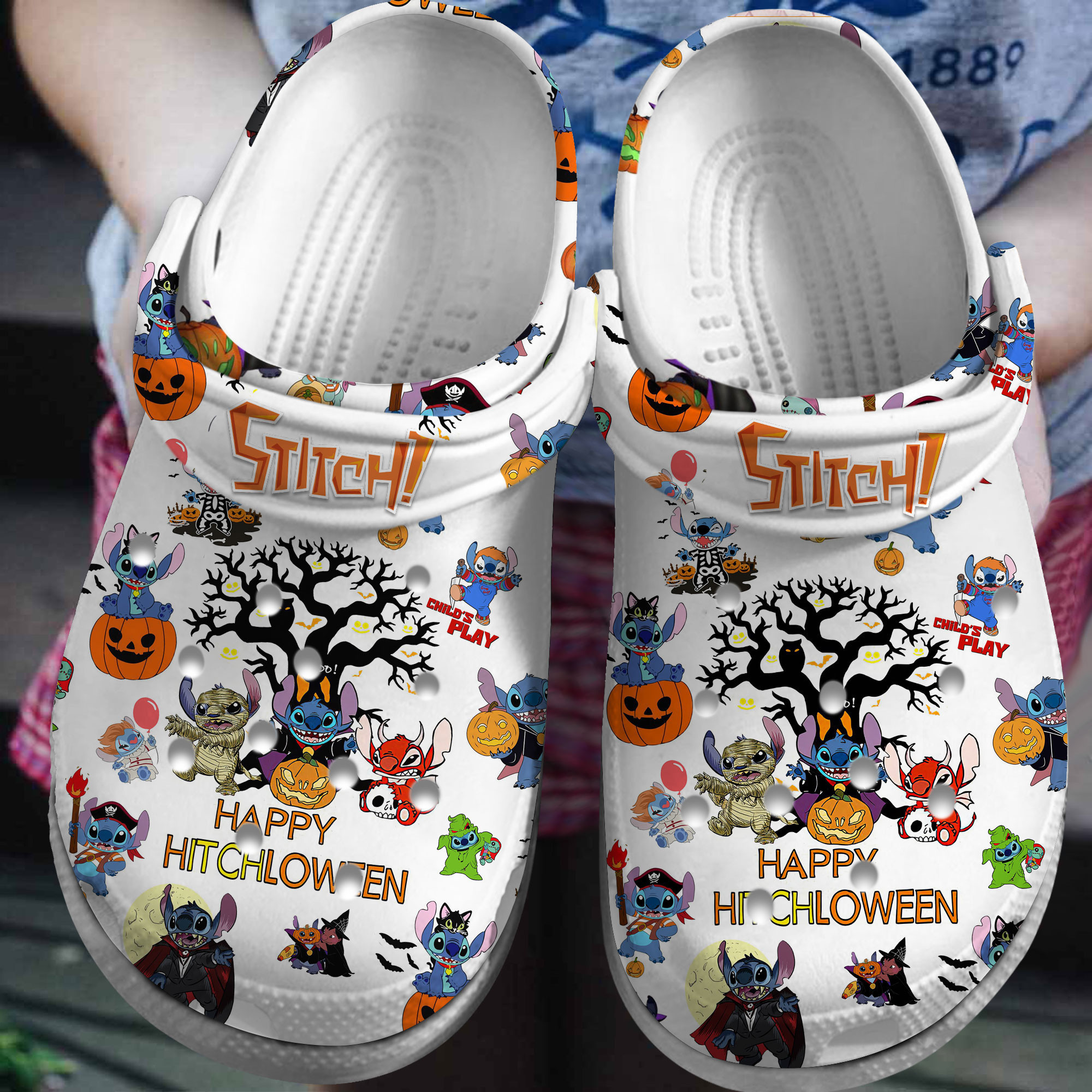 3D Cartoon Style Stitch Crocs For Children Slip Resistant And Colorful