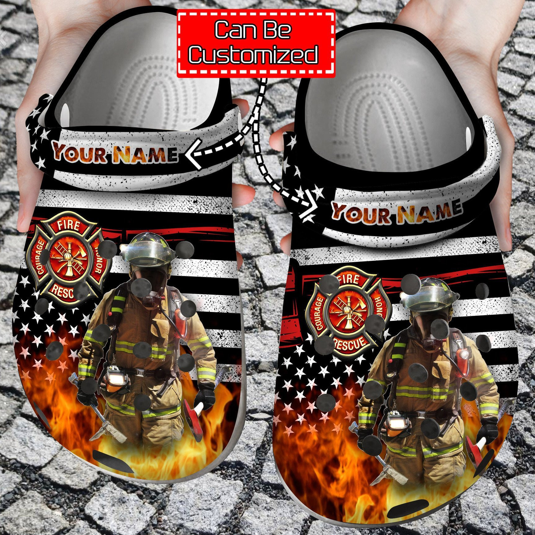 American Firefighter Fire Rescue Fireman Crocs 
