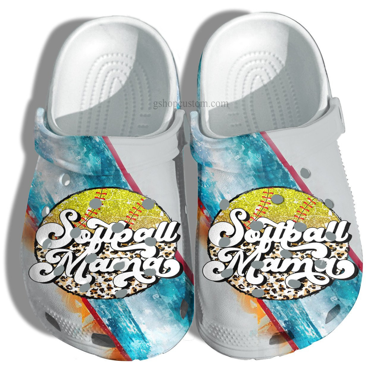 Softball Mama Supporter Daughter Crocs 