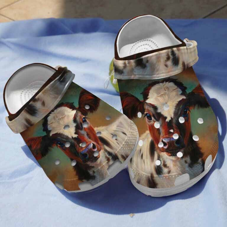A Realistic Cow Cattle Gifts For Men Women Classic Crocs-Style