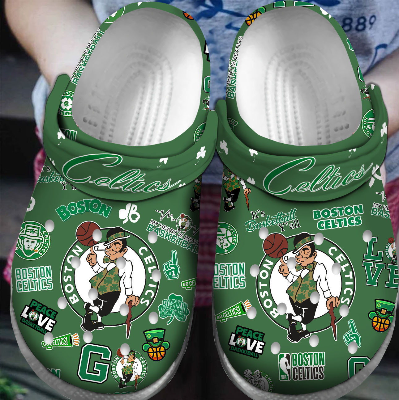 Premium Boston Celtics Nba Sport Clogs Shoes For Men Women Classic Crocs-Style