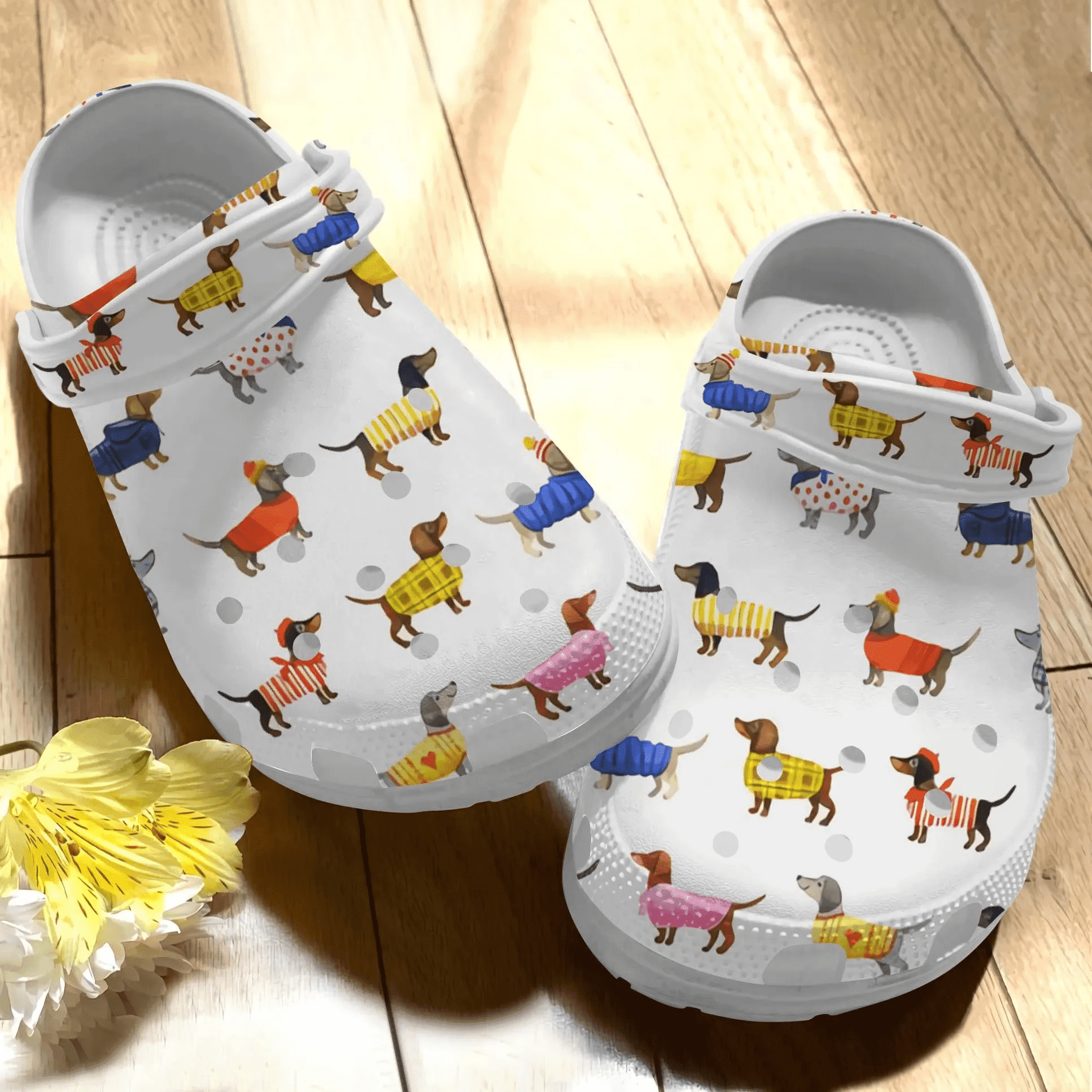 Dog Clog Simple Dachshund Dog Pattern Classic Crocs Gift For Men And Women & Dog Lovers