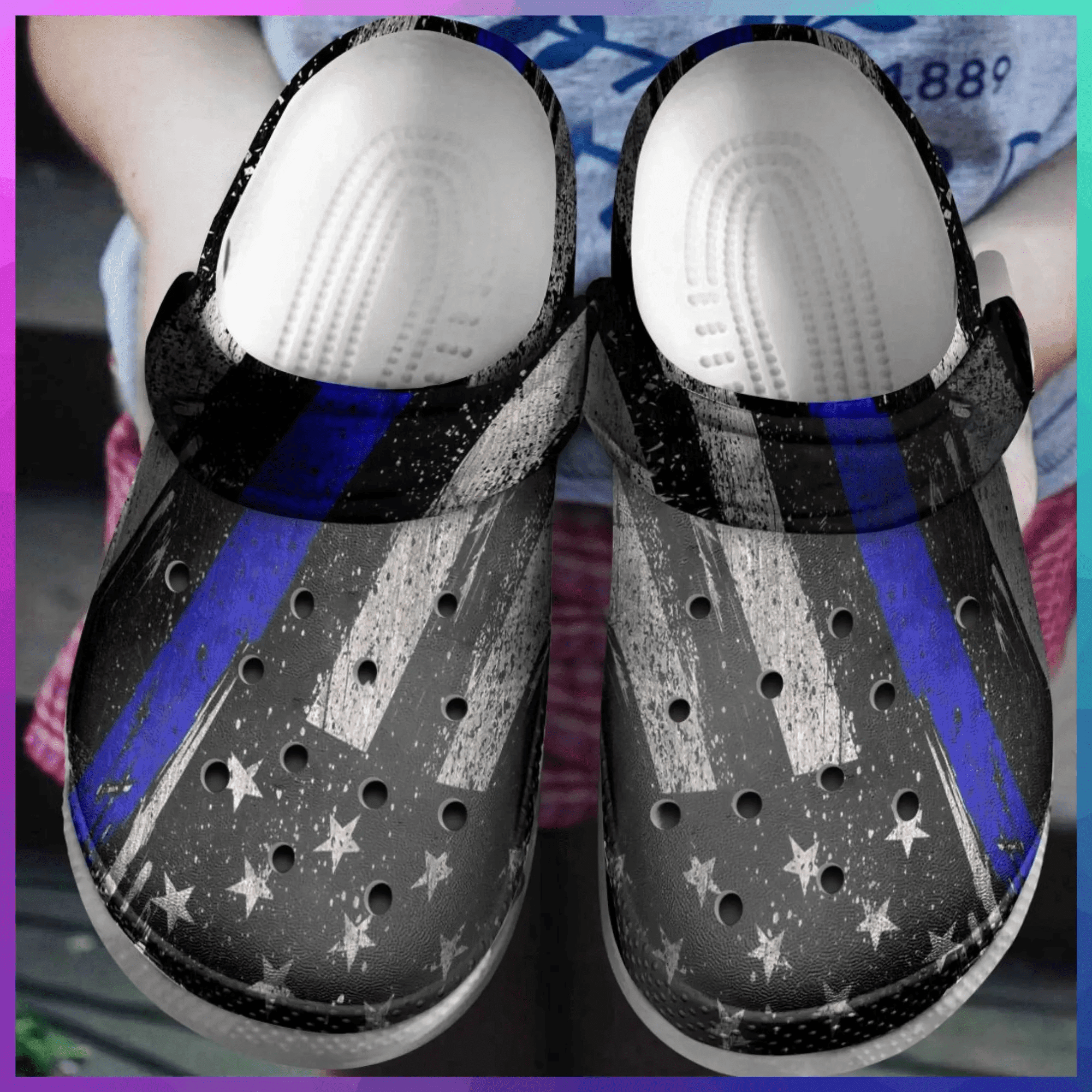 American Police Flag Classic Crocs Gift For Men And Women & Her