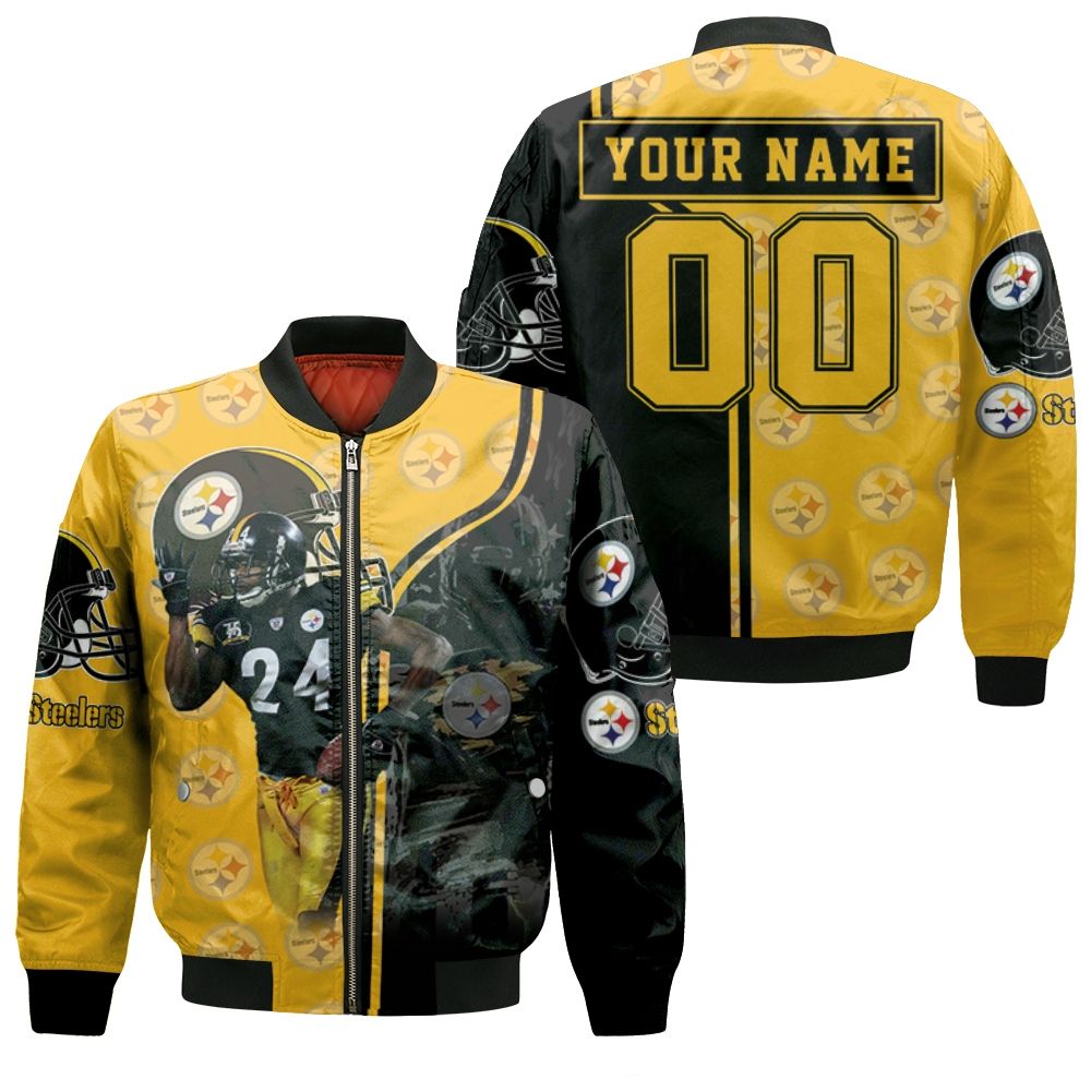 24 Justin Gilbert 24 Player Pittsburgh Steelers 2020 NFL Season Personalized Bomber Jacket BJ01418
