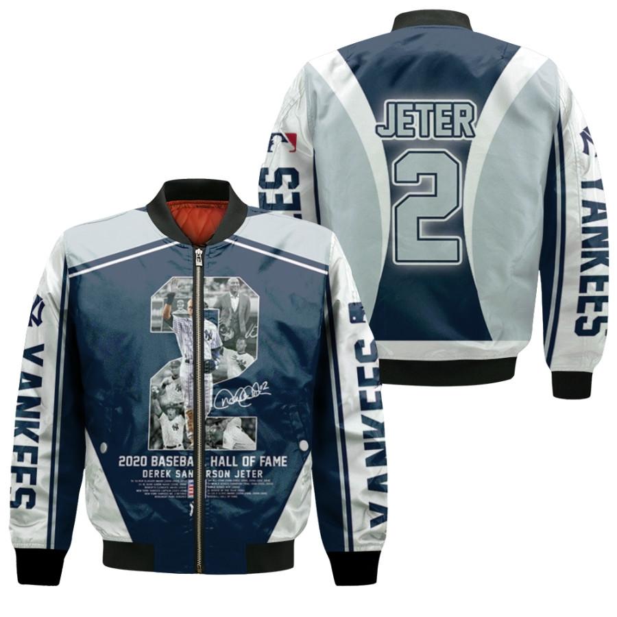 2020 Baseball Hall Of Fame Derek Sanderson Jeter New York Yankees 2 3D Allover Gift For Yankees Fans Bomber Jacket BJ00164