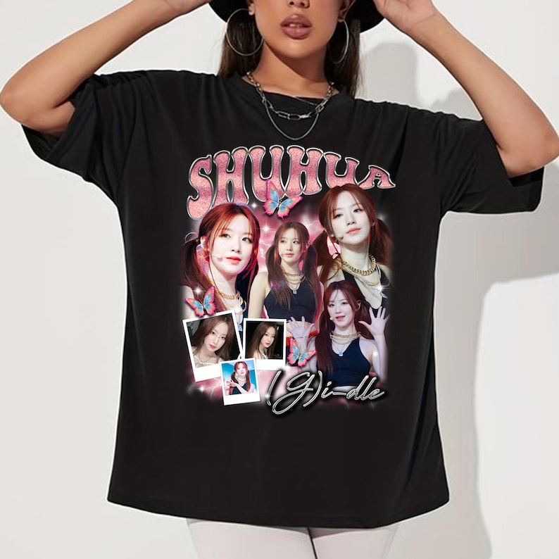 Shuhua Gidle Graphic Shirt Gidle I-Dol World Tour Shirt G-Idle I Sway Album Shirt