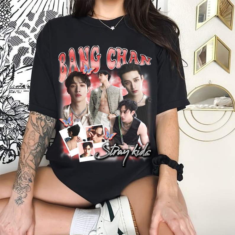 Bang Chan Stray Kids Graphic Shirt Bang Chan Kpop Bootleg Shirt Stray Kids Skz Shirt