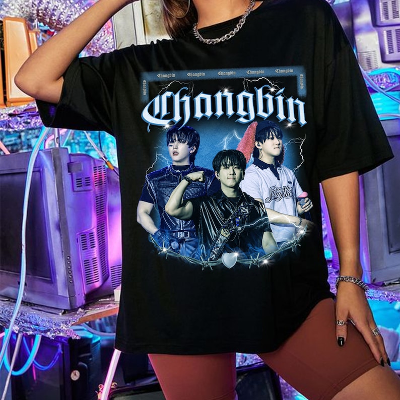Vintage Changbin Skz Shirt Stray Kids Rock-Star Album Shirt Vintage Stray Kids Skzoo