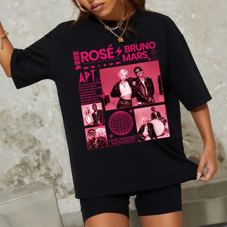 Retro Rose Bruno Mars Apt Graphic Shirt Rose Rosie Album Merch Rose Apt Single Shirt