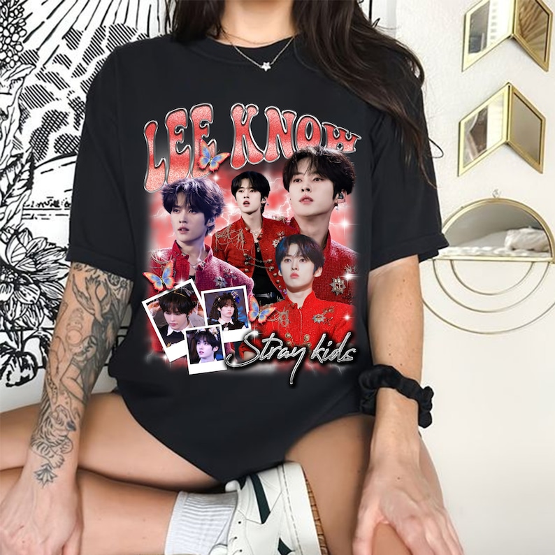 Lee Know Stray Kids Graphic Shirt Lee Know Kpop Bootleg Shirt Stray Kids Skz Shirt