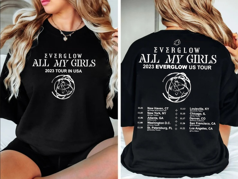 Everglow All My Girls Tour 2025 Sweashirt Everglow Kpop Shirt All My Girls Album Shirt