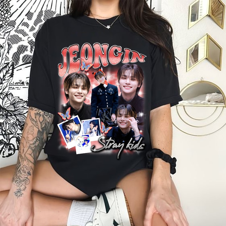 Jeongin Stray Kids Graphic Shirt Jeongin Kpop Bootleg Shirt Stray Kids Skz Shirt