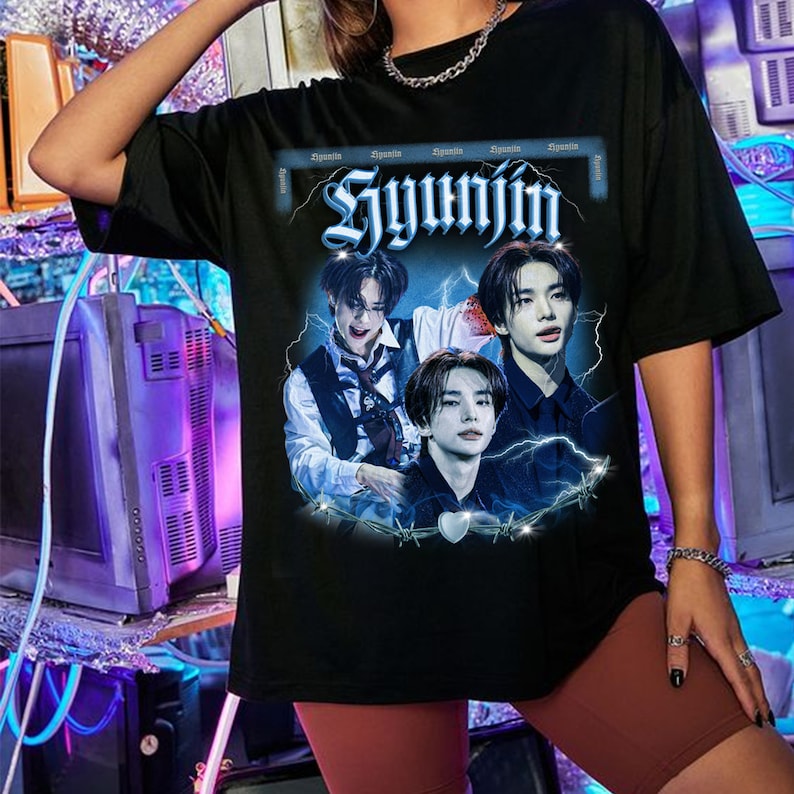 Vintage Hyunjin Skz Shirt Stray Kids Rock-Star Album Shirt Vintage Stray Kids Skzoo