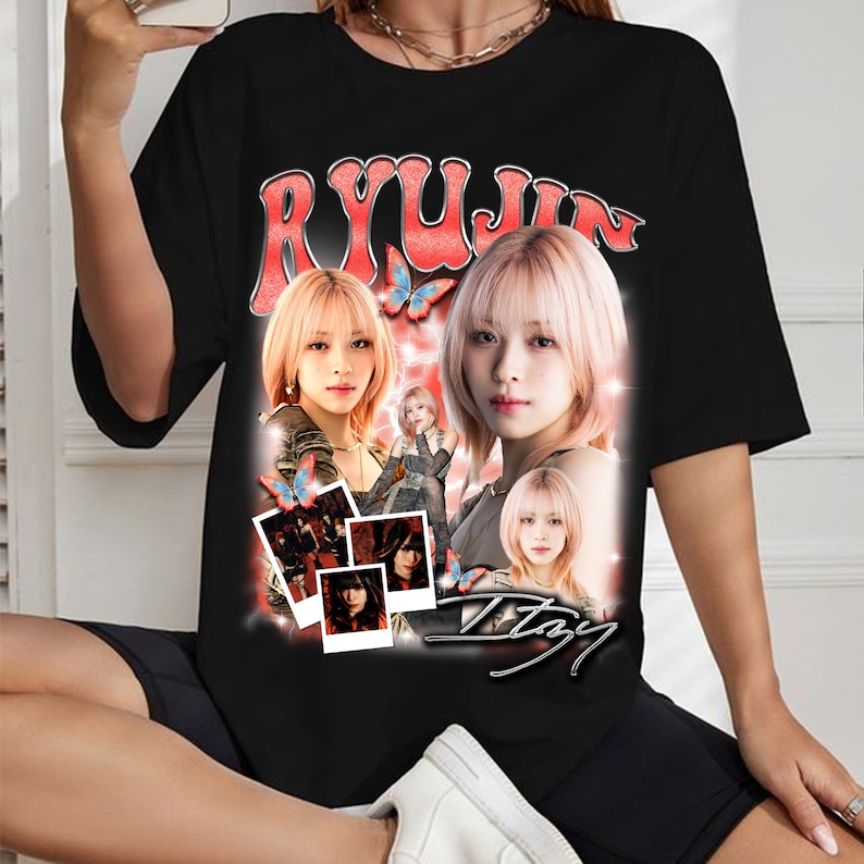 Ryujin Itzy Graphic Shirt Itzy Born To Be 2Nd World Tour Shirt Itzy Twinzy Shirt