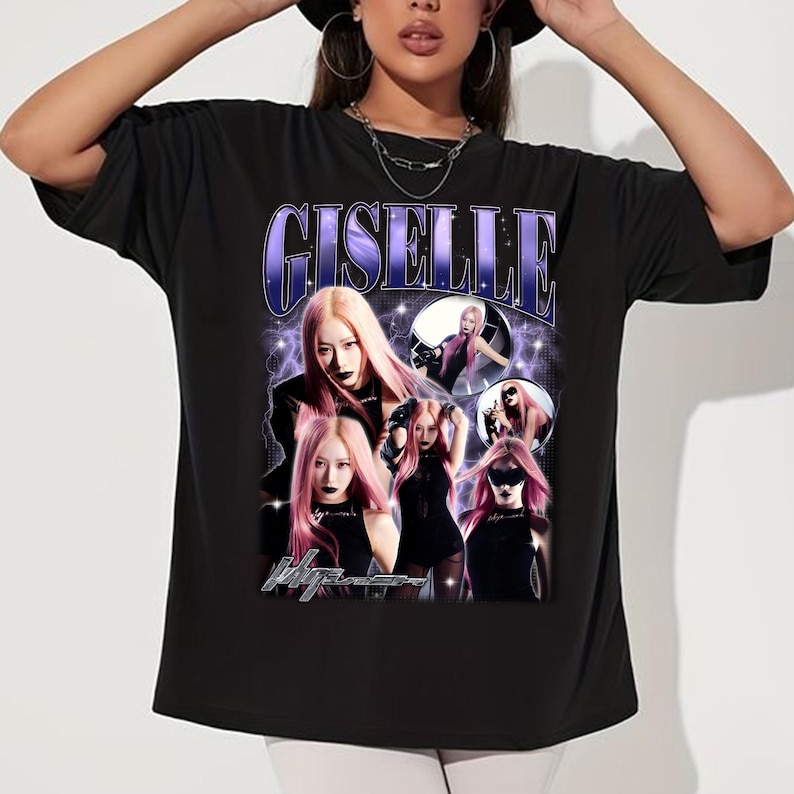 Retro Giselle Aespa Graphic Shirt Aespa Whiplash Album Shirt Armageddon Album Shirt