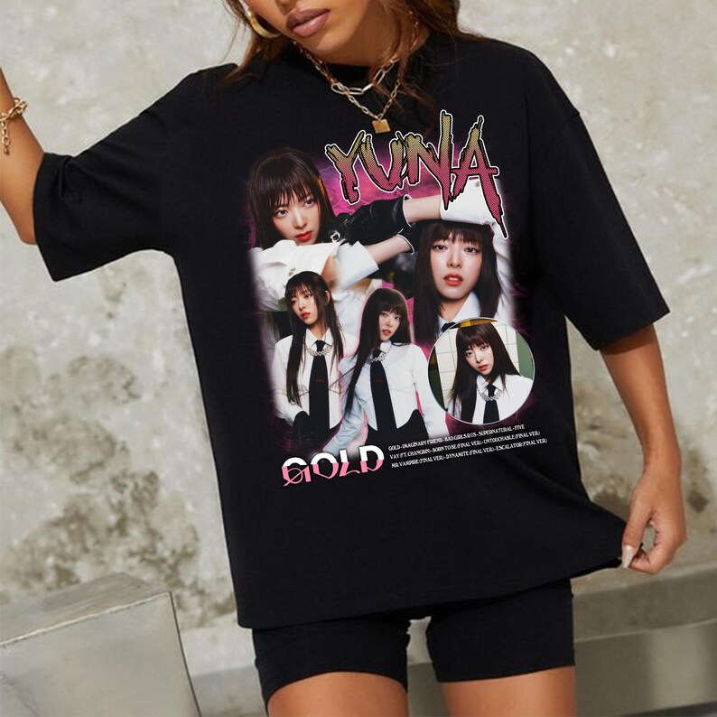 Yuna Itzy Gold Album Graphic Shirt Itzy Born To Be 2Nd World Tour Shirt Itzy Twinzy Shirt