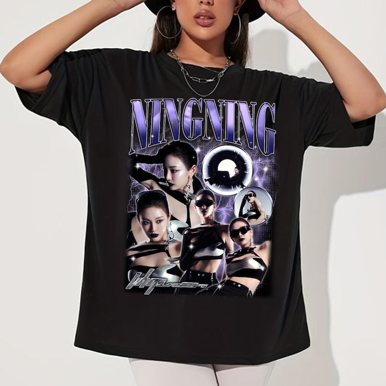 Retro Ningning Aespa Graphic Shirt Aespa Whiplash Album Shirt Armageddon Album Shirt