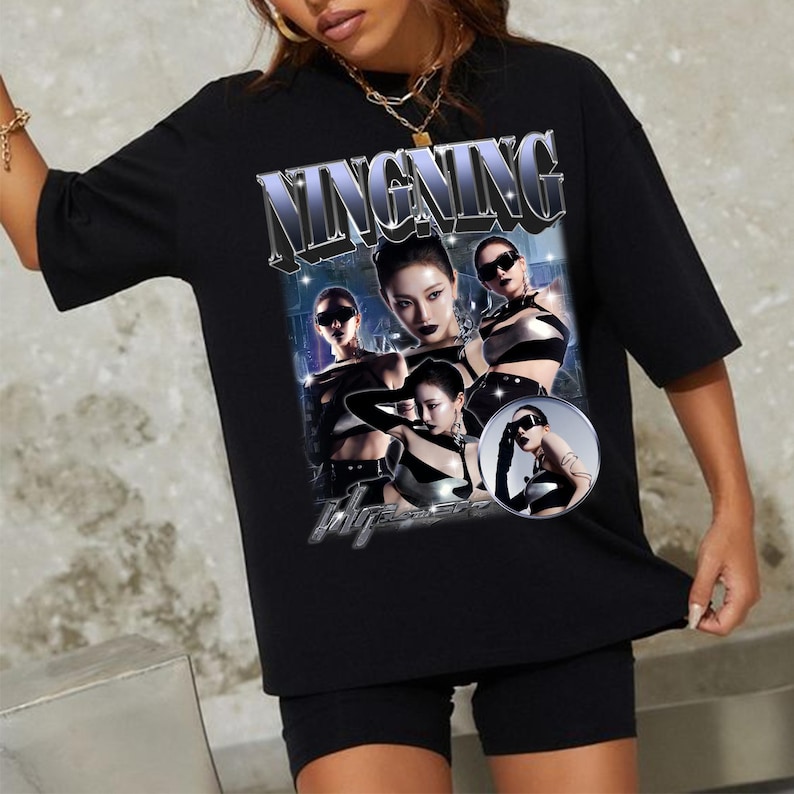 Ningning Aespa Whiplash Album Graphic Shirt Aespa Armageddon Album Shirt