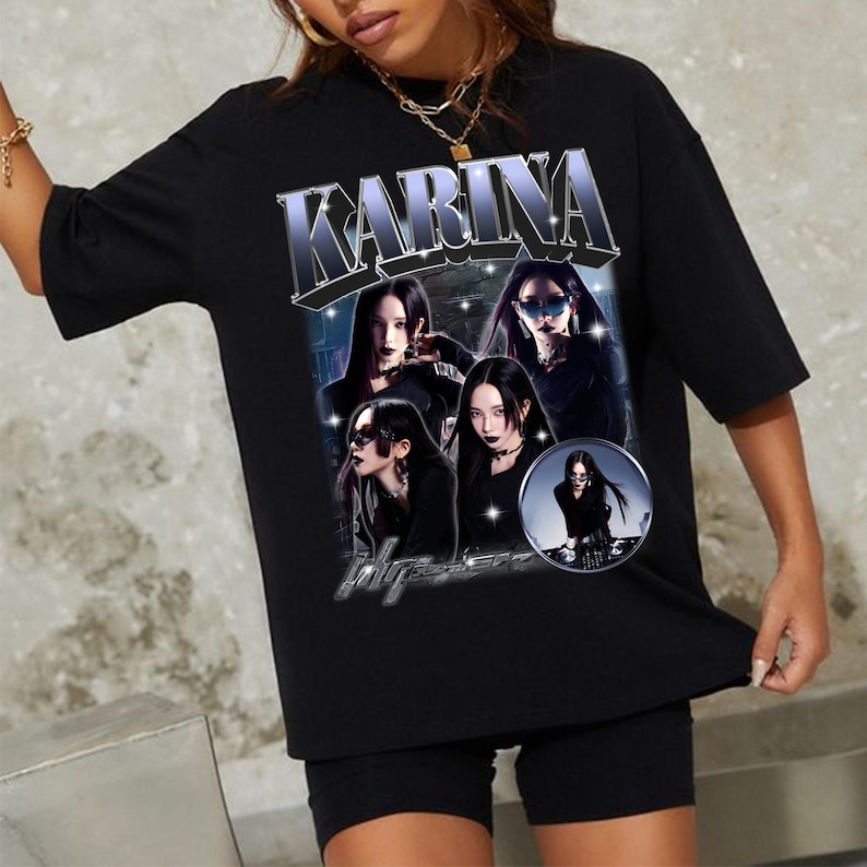 Karina Whiplash Album Graphic Shirt Aespa Armageddon Album Shirt Aespa World Tour Shirt