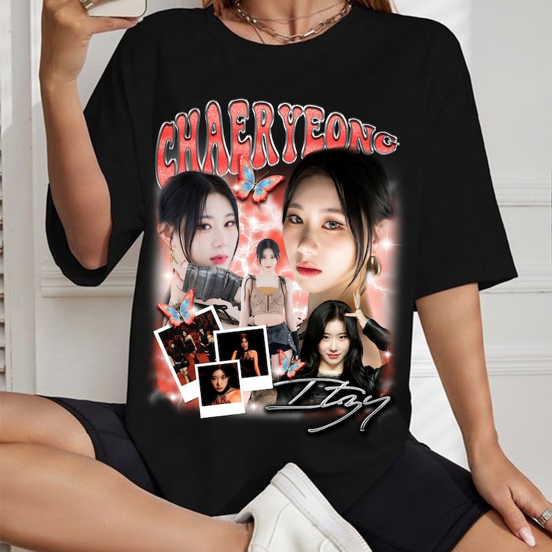 Chaeryeong Itzy Graphic Shirt Itzy Born To Be 2Nd World Tour Shirt Itzy Twinzy Shirt