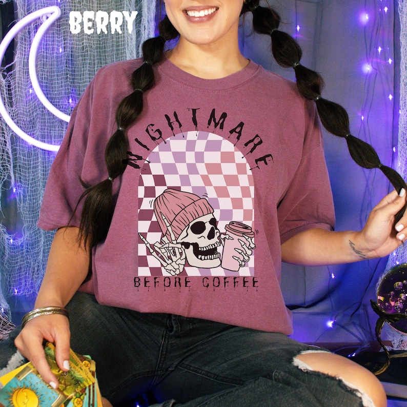 Retro Halloween Shirt Nightmare Coffee Funny Halloween Shirt