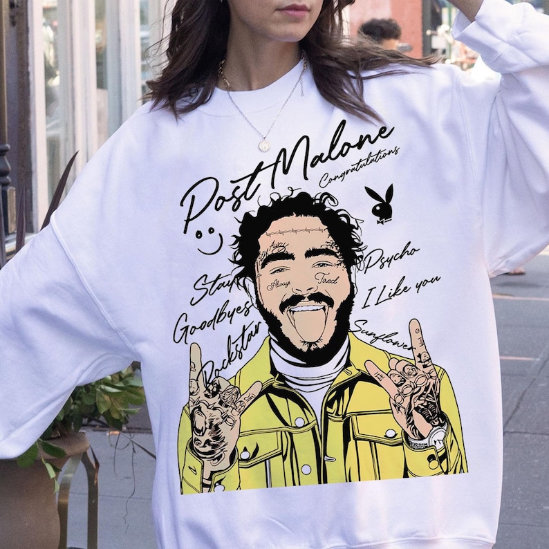 Funny Rock Star Post Malone Shirt Post Malone Shirt Rap 90S Shirt Post Malone Tour Shirt