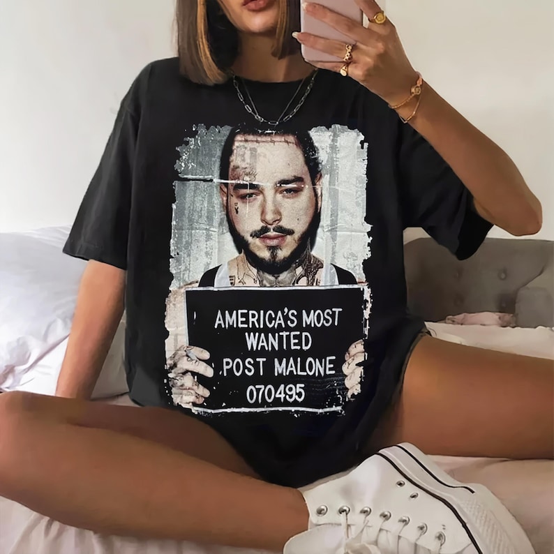 Retro American'S Most Wanted Post Malone Posty Shirt Malone Rap Music Shirt