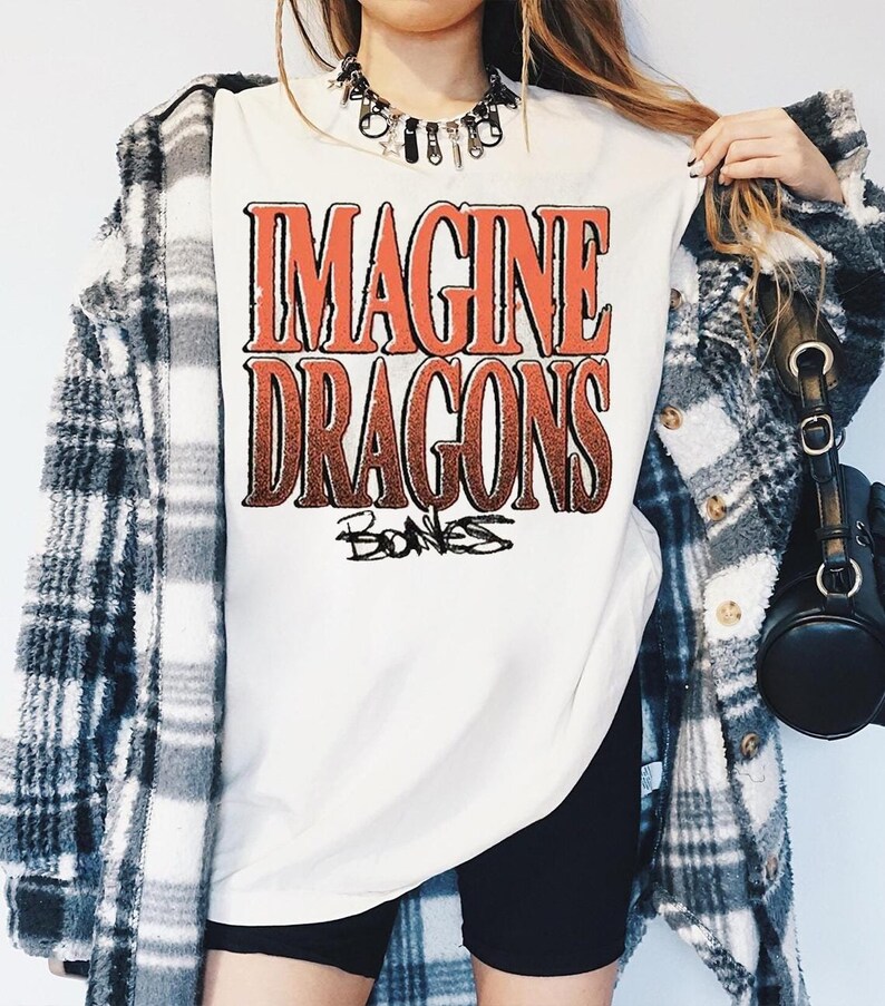 Vintage Imagine Dragons Bones Font Style Shirt Imagine Dragons Bones Shirt