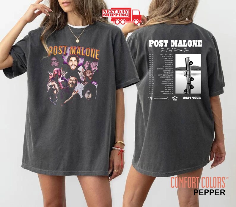 Vintage Post Malone Shirt Concert Dates