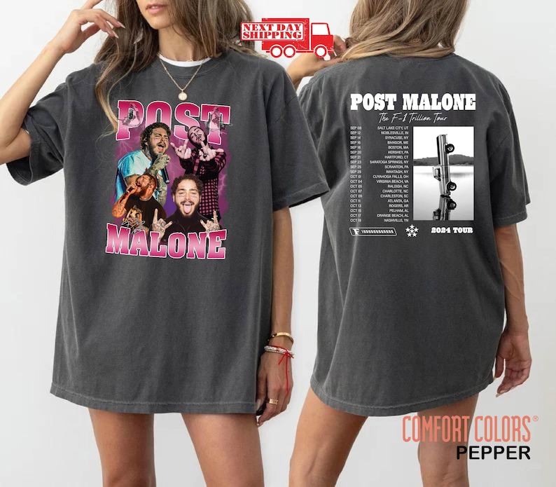 Vintage Post Malone Shirt Concert Dates