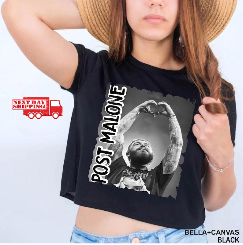 Vintage Post Malone Crop Shirt Malone Rap Music Flowy Crop F1 Trillion Tour
