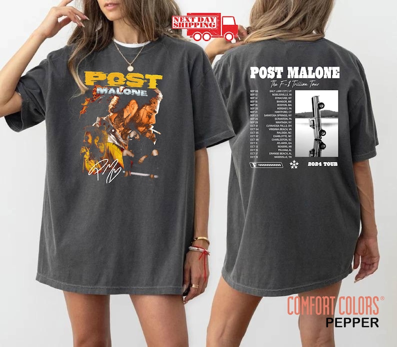 Vintage Post Malone Shirt Concert Dates