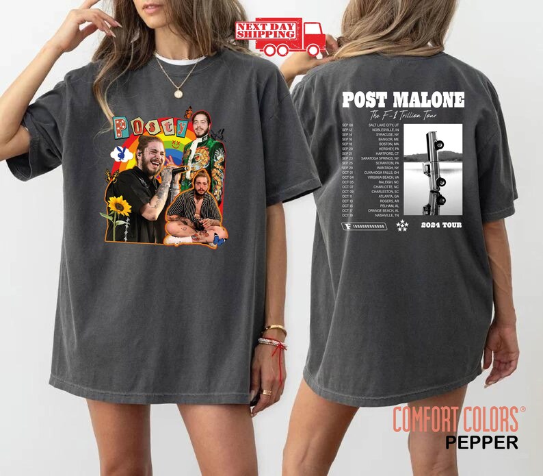 Vintage Post Malone Shirt Concert Dates