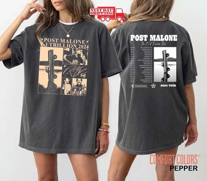 Vintage Post Malone Shirt Concert Dates