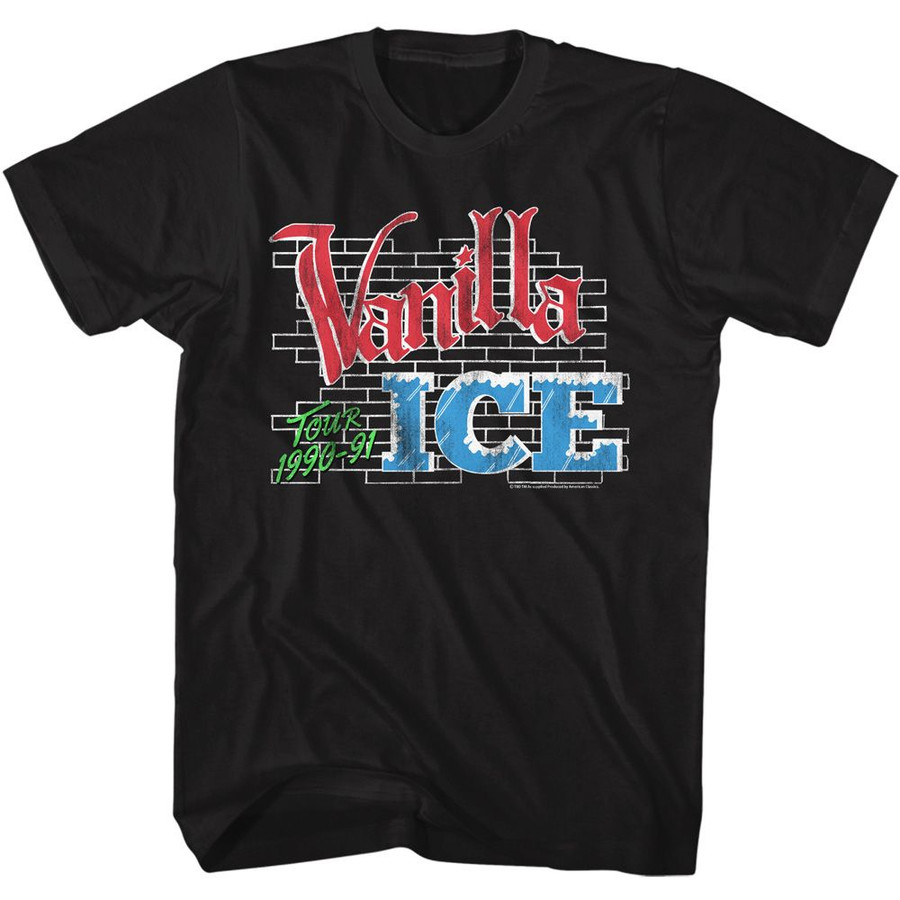 T-Shirt Vanilla Ice Tour 1990-1991 Black Adult