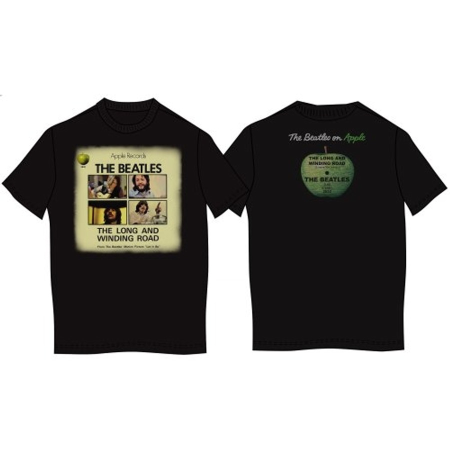 T-Shirt The Beatles Unisex Long & Winding Road (Back Print) Black
