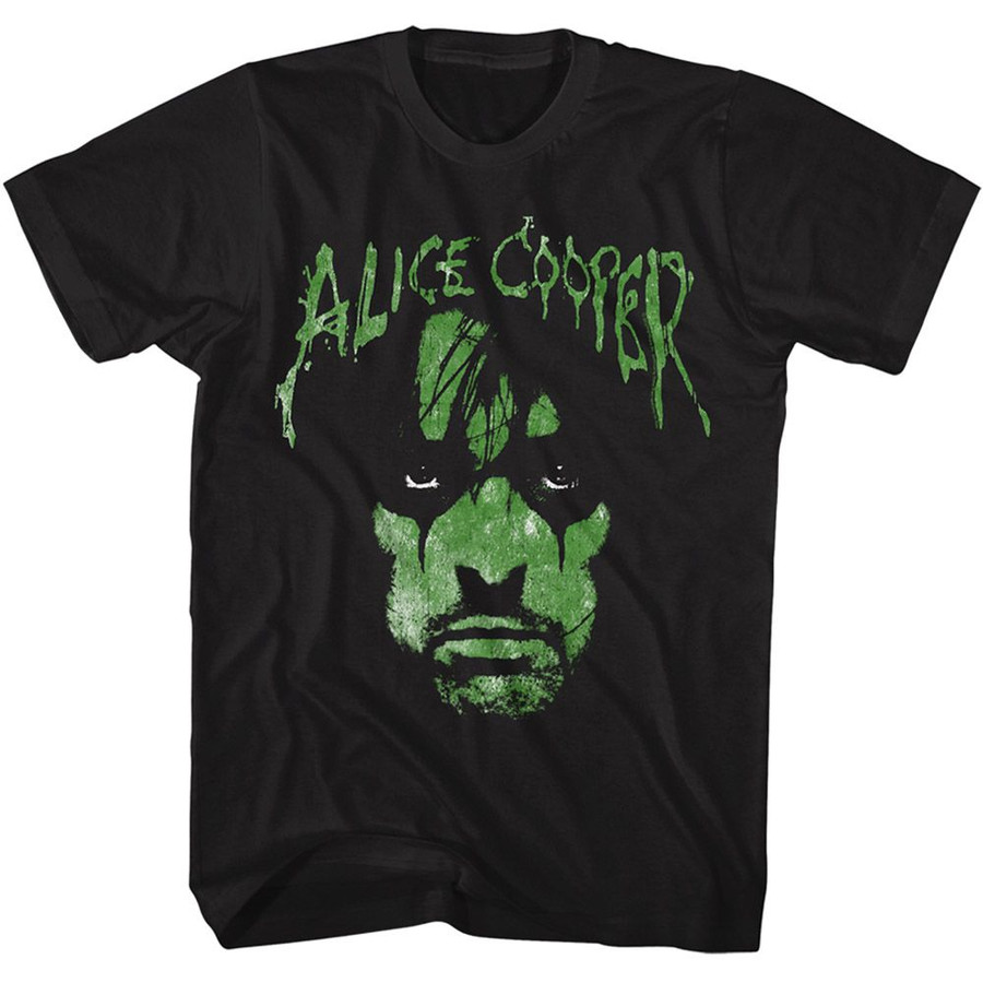 T-Shirt Alice Cooper Alien Face Black Adult