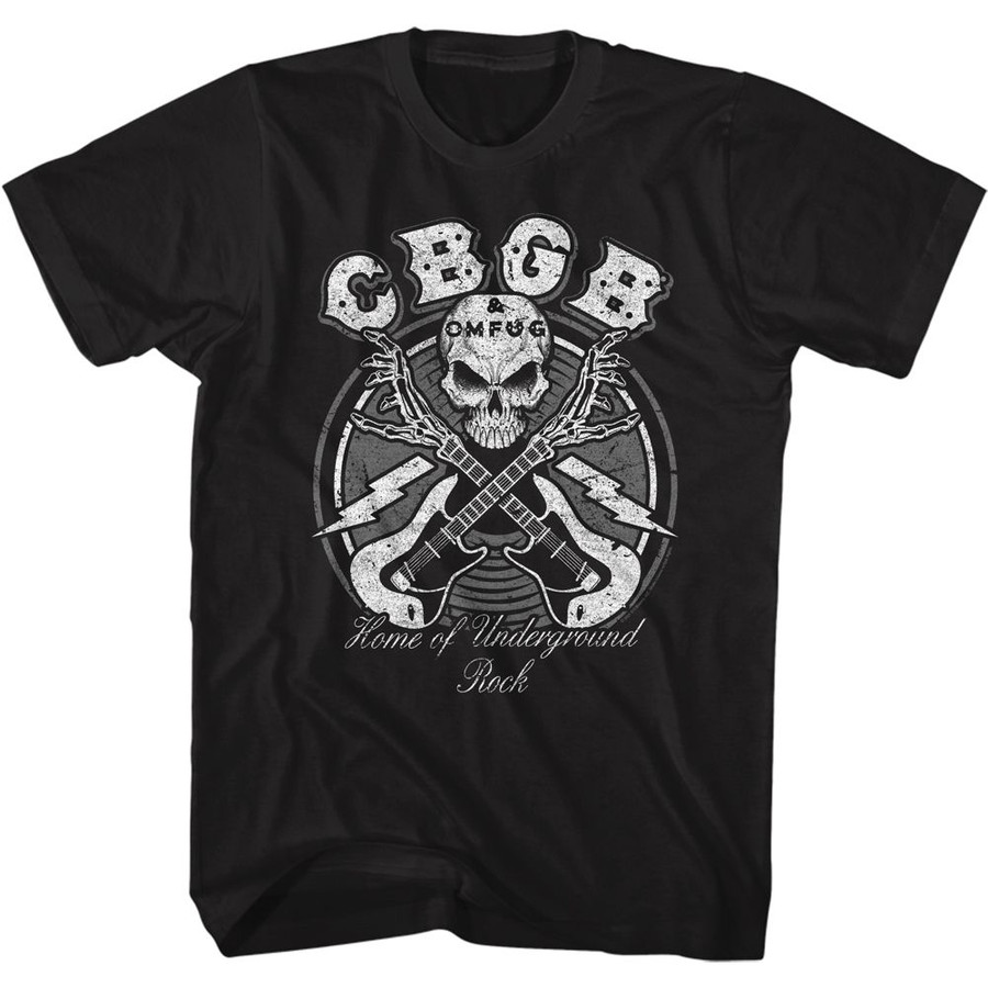T-Shirt CBGB Skull Guitars Black Adult