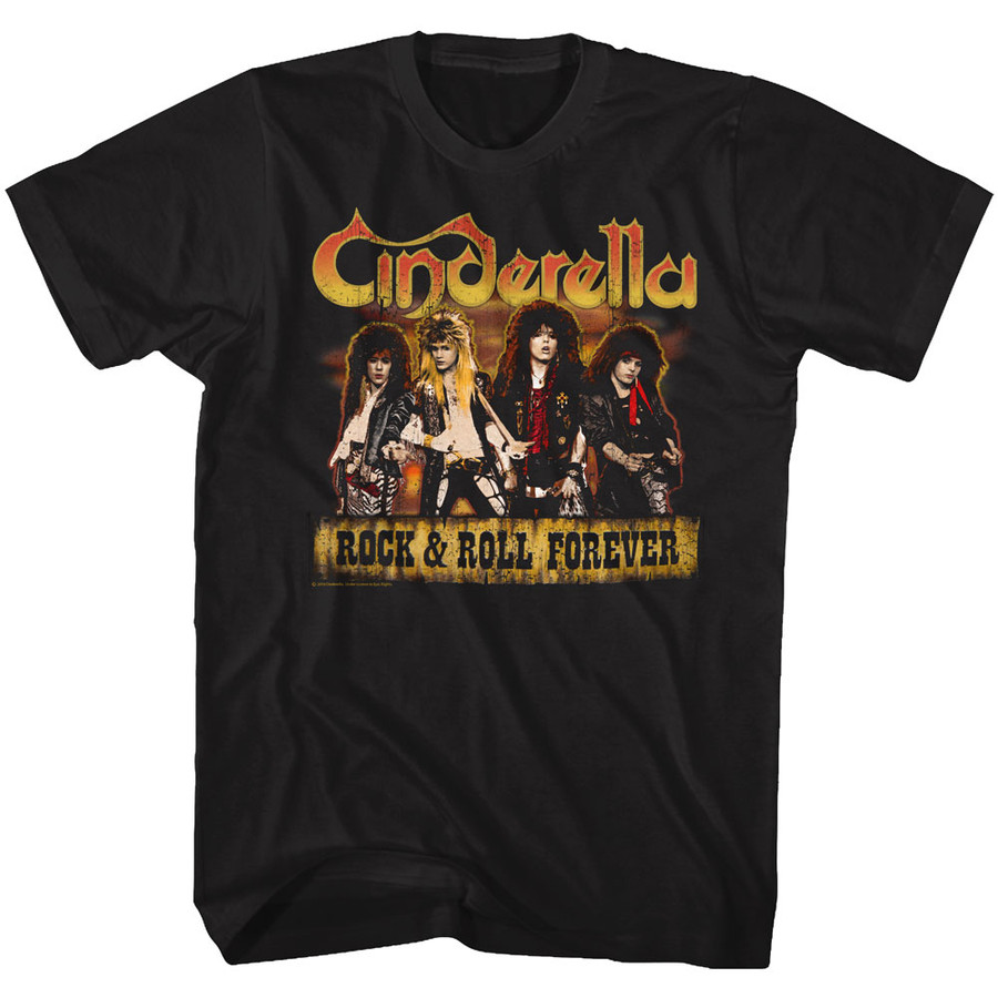 T-Shirt Cinderella Dudes Forever Black Adult