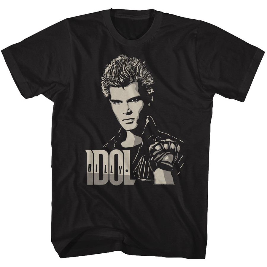 T-Shirt Billy Idol 2 Tone Billy Black Adult