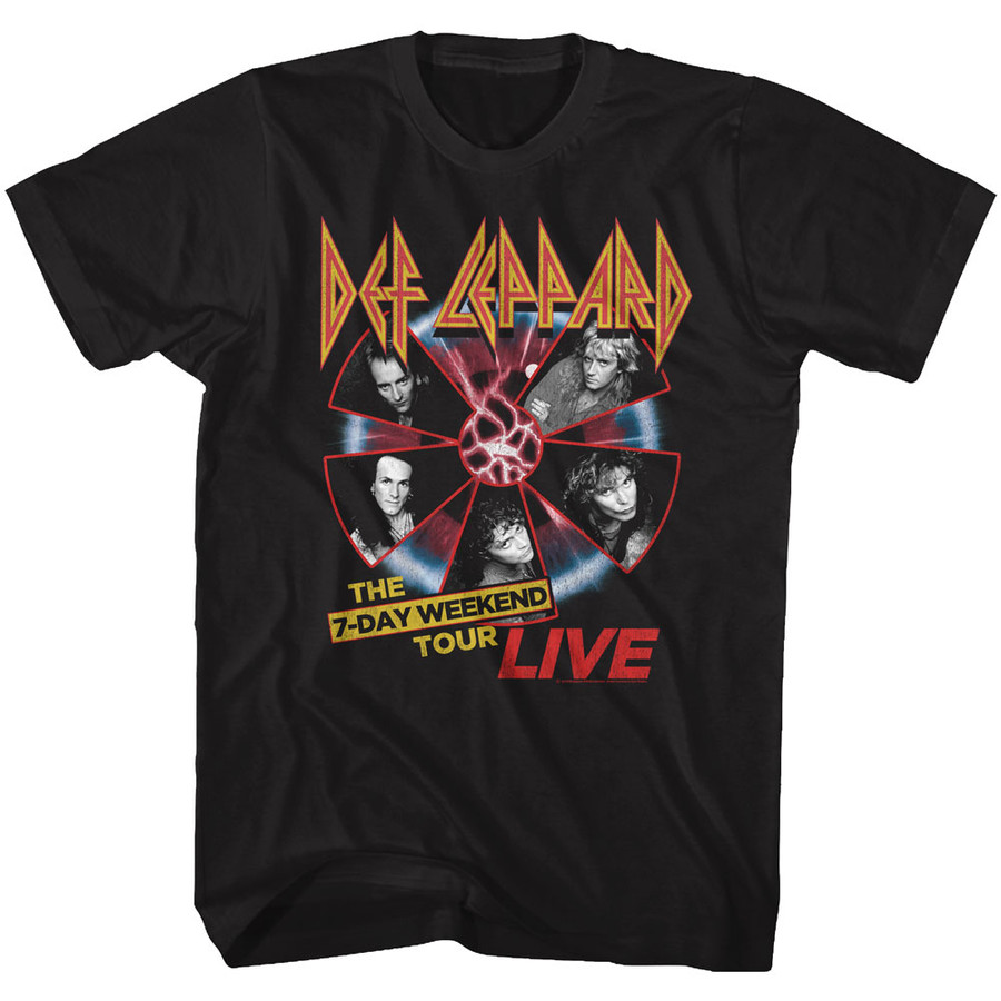 T-Shirt Def Leppard 7 Day Weekend Black Adult