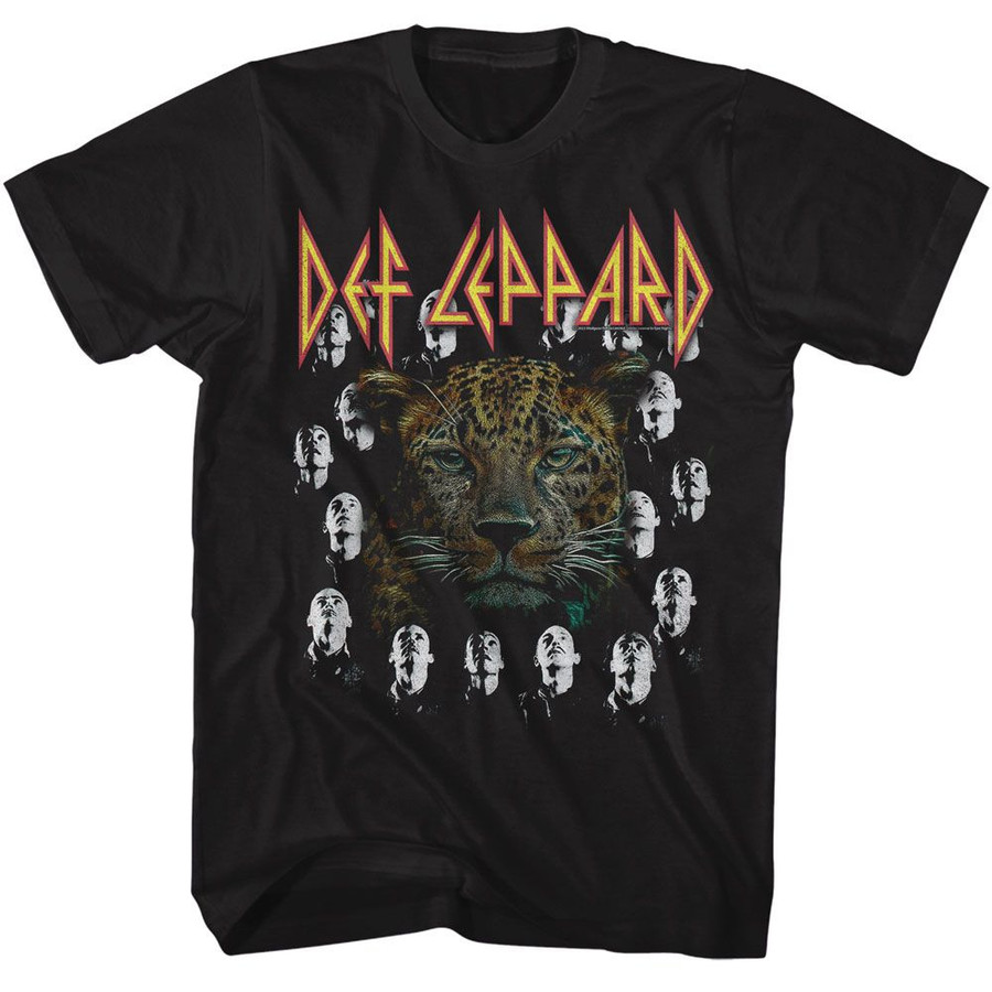 T-Shirt Def Leppard Leopard W High N Dry Heads Black Adult